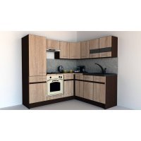 Bucatarie de Colt GENA NEW 7 DR. 180-210, Cu Corp de Cuptor, Stejar Sonoma